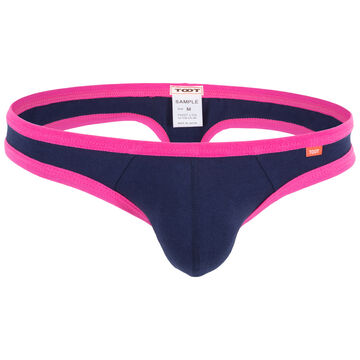 Cotton Half-Bikini Thong,navy, small image number 0