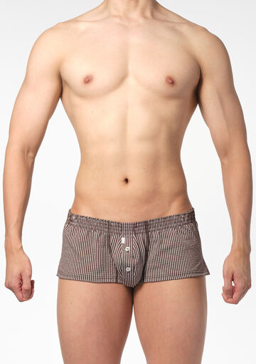 Stripe Seersucker Fit Trunks '23,brown, small image number 1