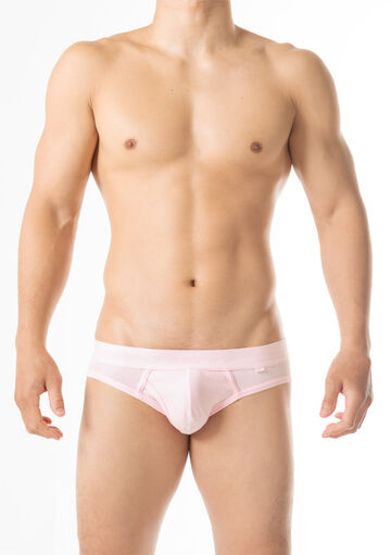 Piece-Dyed Cotton Brief,pink, small image number 1