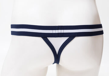 Horizontal-Irregular-Stripe Thong,navy, small image number 9