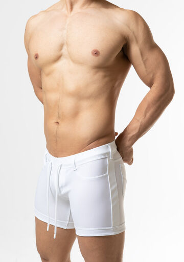 Denim-Like Swim Shorts,white, small image number 2