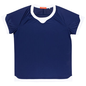 Curvy-cut T-shirt,navy, small image number 0