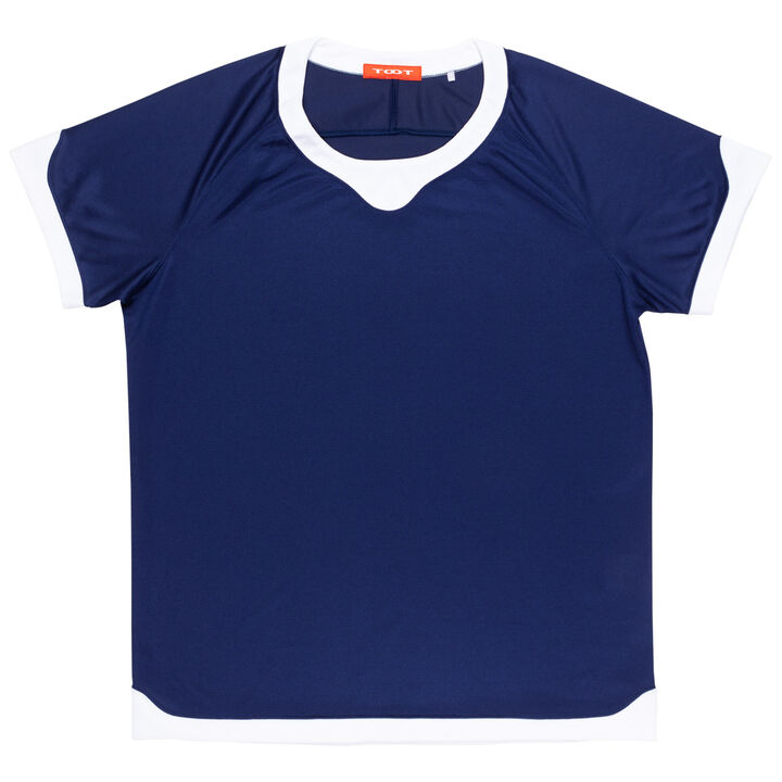 Curvy-cut T-shirt,navy, medium image number 0