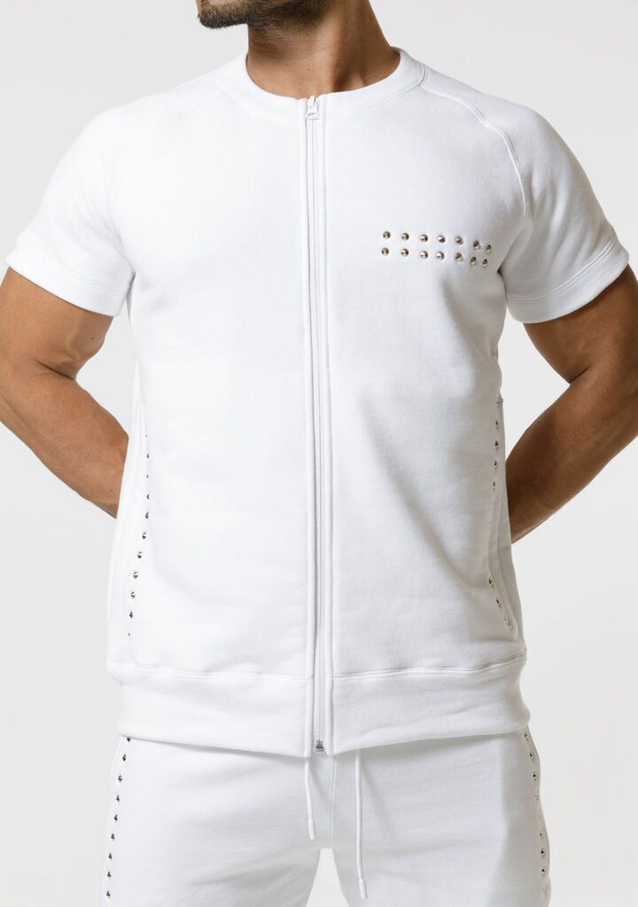 Zip Up sweatshirt,white, medium image number 1