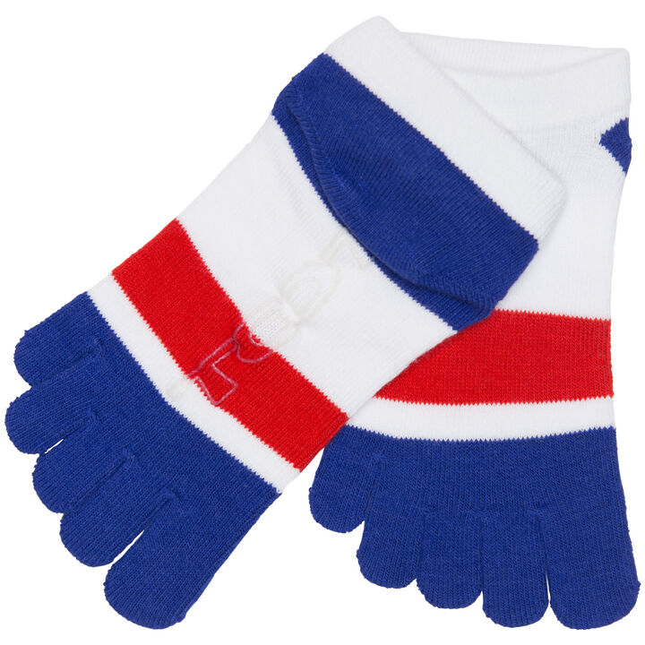 Wide line finger socks,, medium