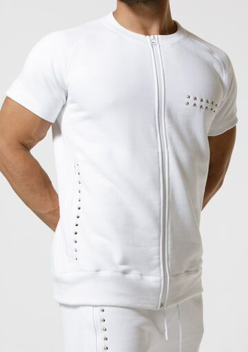 Zip Up sweatshirt,white, small image number 4