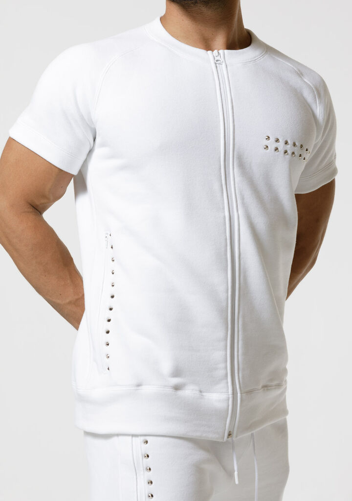 Zip Up sweatshirt,white, medium image number 4