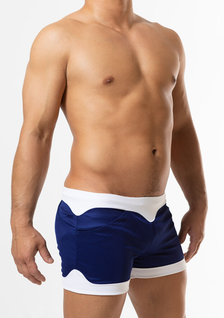 Curvy-cut shorts,navy, medium image number 4