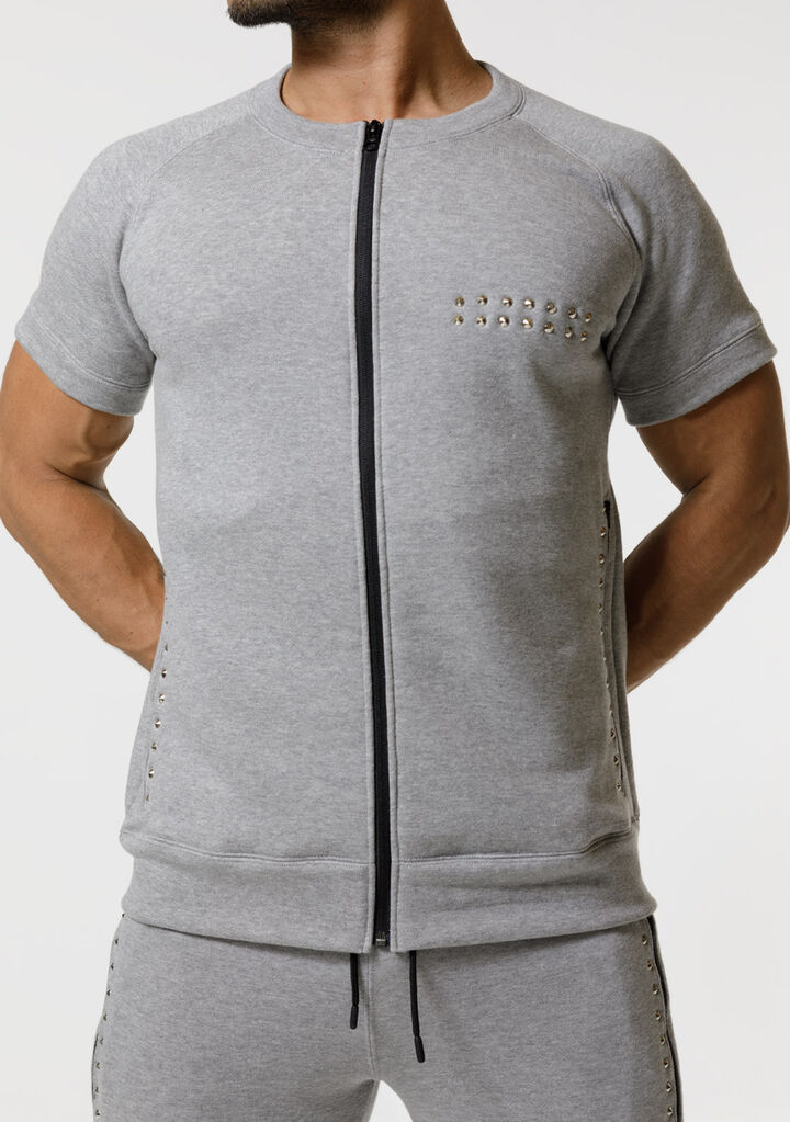 Zip Up sweatshirt,gray, medium image number 1