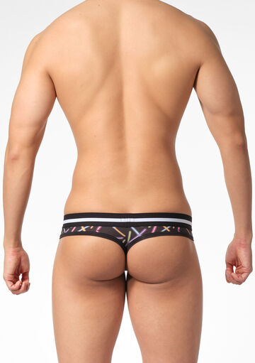 Neon Print Thong,black, small image number 2