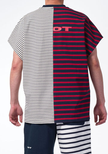 Marine Stripe Sleeveless T-shirt,red, small image number 2