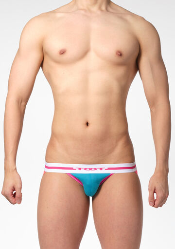 Ribbed Front Jockstrap,pink, small image number 1