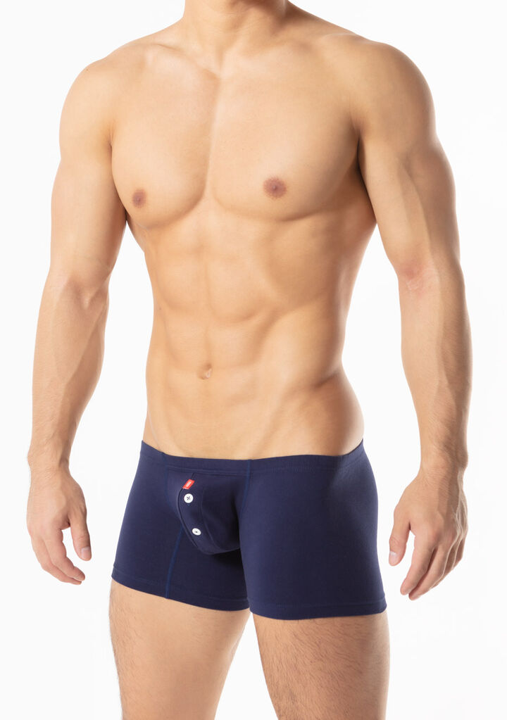 Cotton Long Boxer,navy, medium image number 2