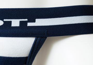 Horizontal-Irregular-Stripe Thong,white, small image number 5