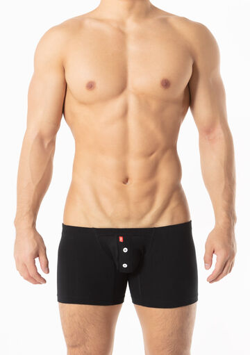 Cotton Long Boxer,black, small image number 1