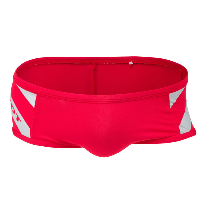 Diagonal Line & Logo Swim Boxer,red, medium image number 0