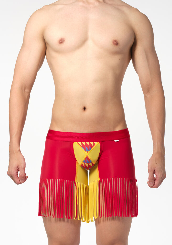 Fringed Hem Boxer,red, medium image number 1