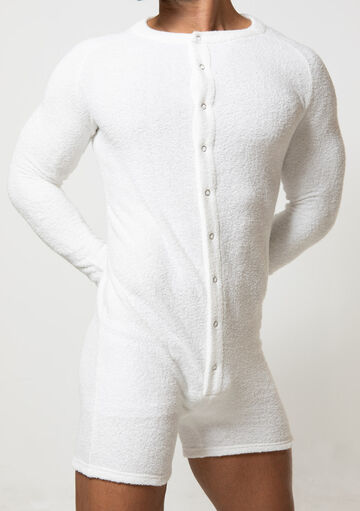 Pile Union Suit,white, small image number 4