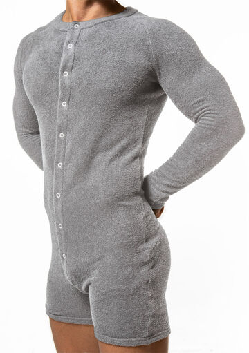 Pile Union Suit,gray, small image number 2