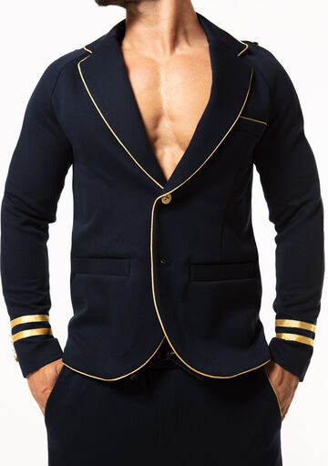 Metallic Hem Fit Jacket,navy, small image number 1