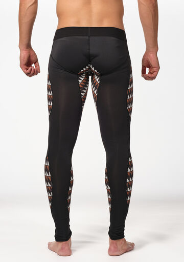 Tribal Stretch Leggings,ブラウン, small image number 2