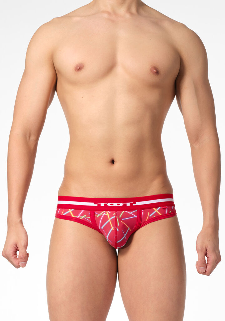 Neon Print Thong,red, medium image number 1