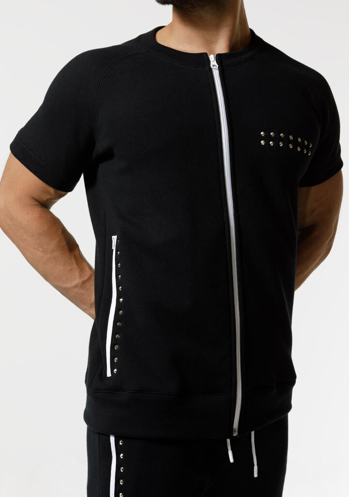 Zip Up sweatshirt,black, medium image number 4