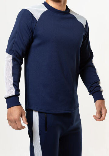 Layered Mesh Pullover,navy, small image number 4