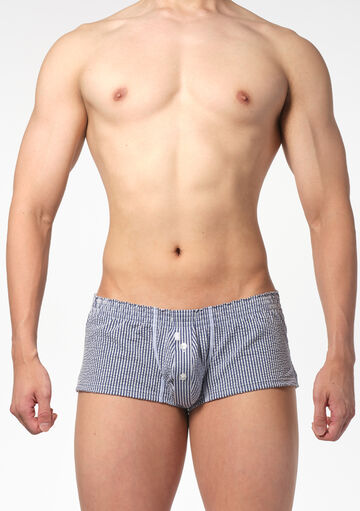 Stripe Seersucker Fit Trunks '23,blue, small image number 1