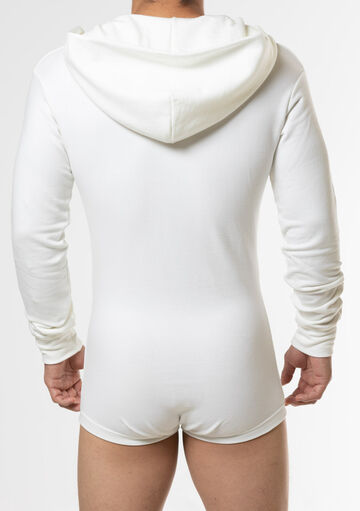 High Gauge Bare Fleece-Lined Union Suit,white, small image number 3