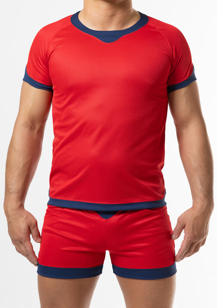 Curvy-cut T-shirt,red, medium image number 1