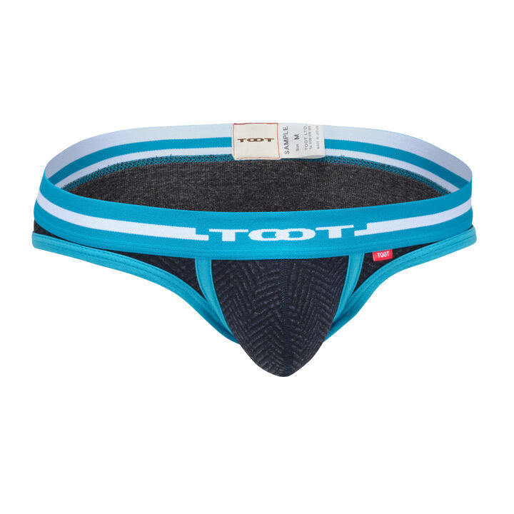 Herringbone Cotton Bikini,turquoise, medium image number 0