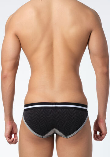 Herringbone Cotton Bikini,black, small image number 2