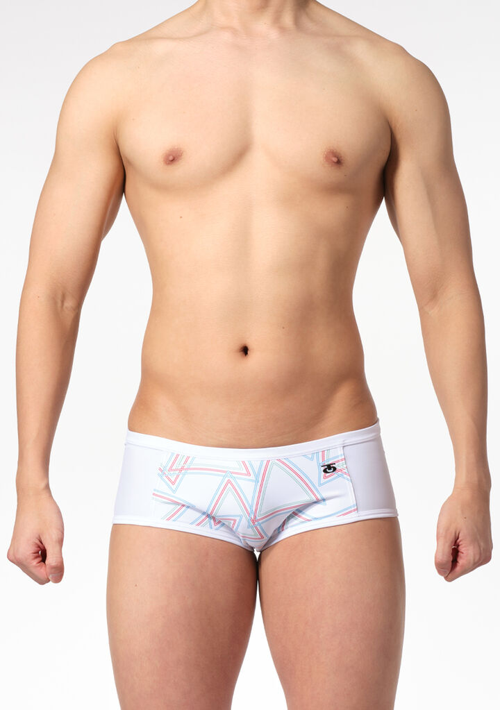 Triangle Line Swim Boxer,white, medium image number 1