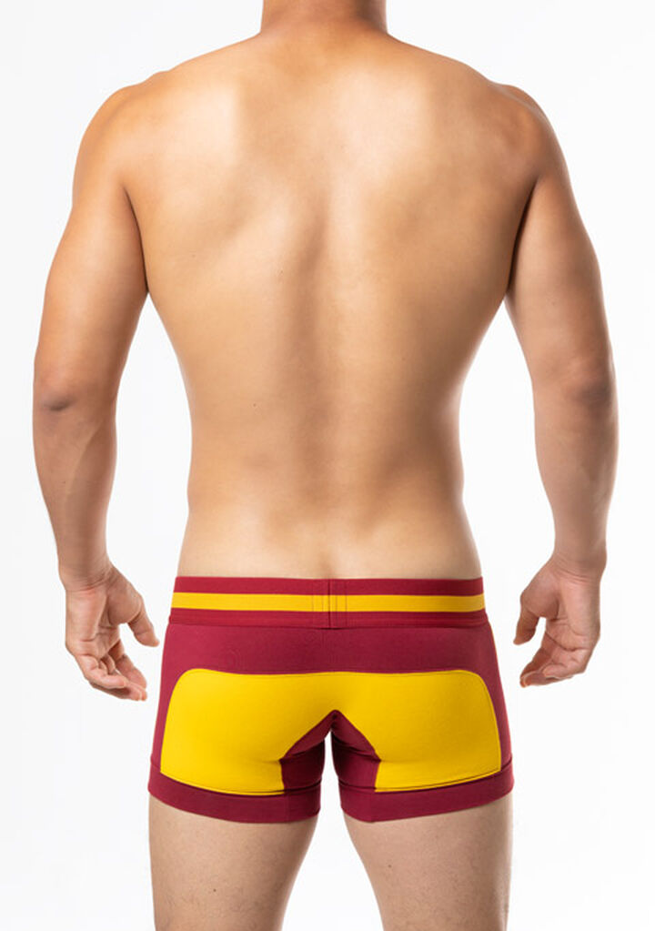 Double Line Short Boxer,darkred, medium image number 3