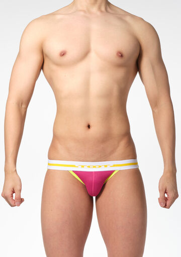 Ribbed Front Jockstrap,yellow, small image number 1
