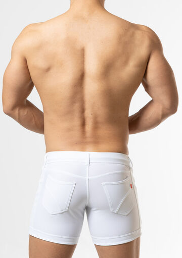 Denim-Like Swim Shorts,white, small image number 3