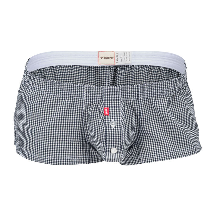 Gingham Seersucker Fit Trunks,navy, medium image number 0