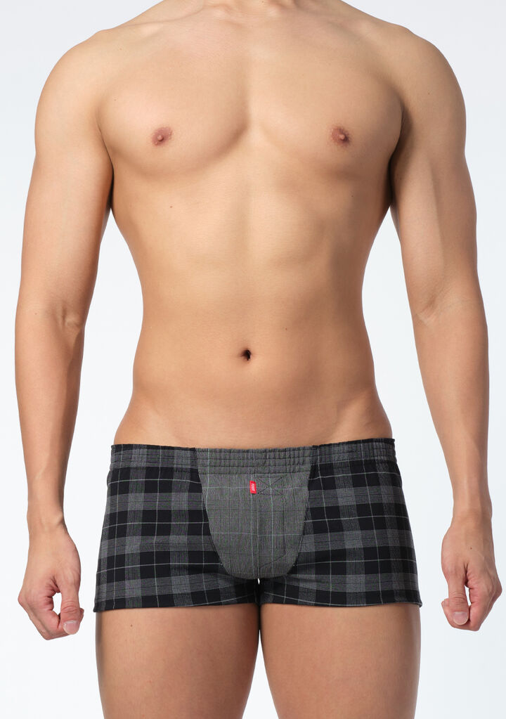 Glen Check Stretchable Trunks,black, medium image number 1