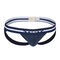 Ribbed Front Jockstrap,navy, swatch