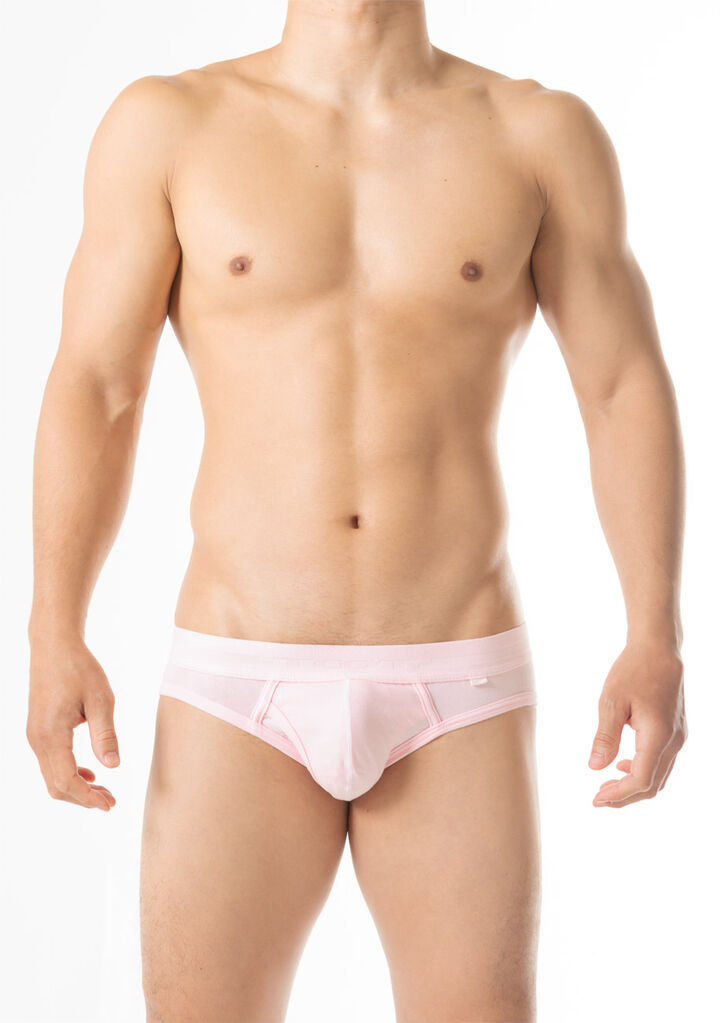 Piece-Dyed Cotton Brief,pink, medium image number 1