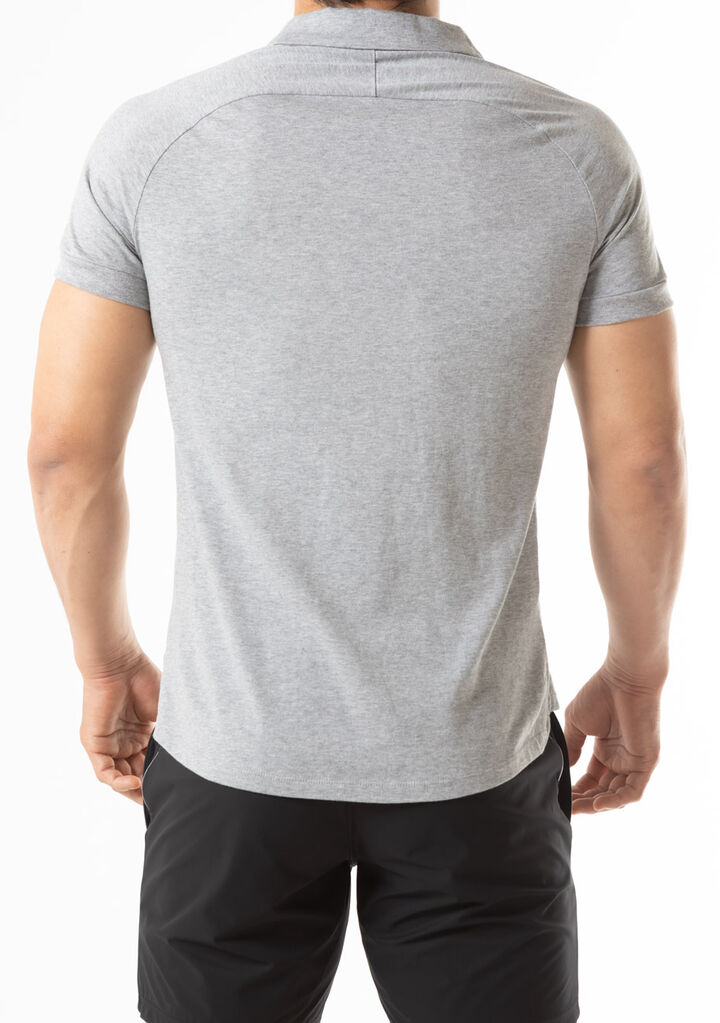 Chest Line Short-Sleeve Shirt,gray, medium image number 3
