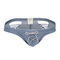 Scratched Denim Lace-Up Bikini,saxe, swatch