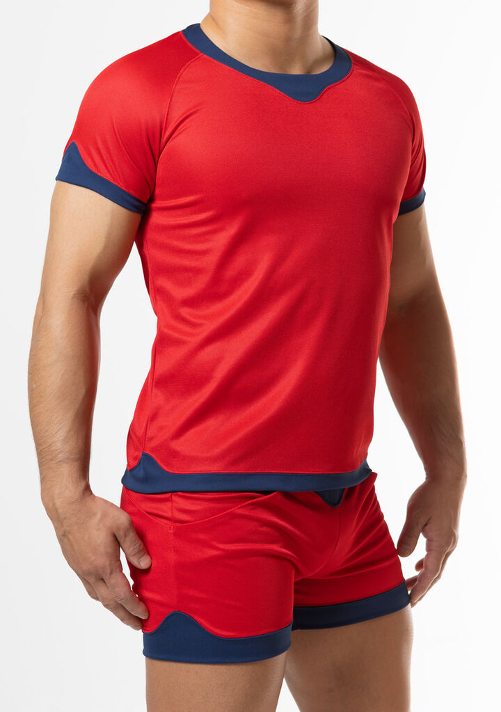 Curvy-cut T-shirt,red, medium image number 4