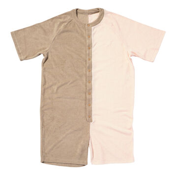 Two-tone Colored Union Suit,beige, small image number 0
