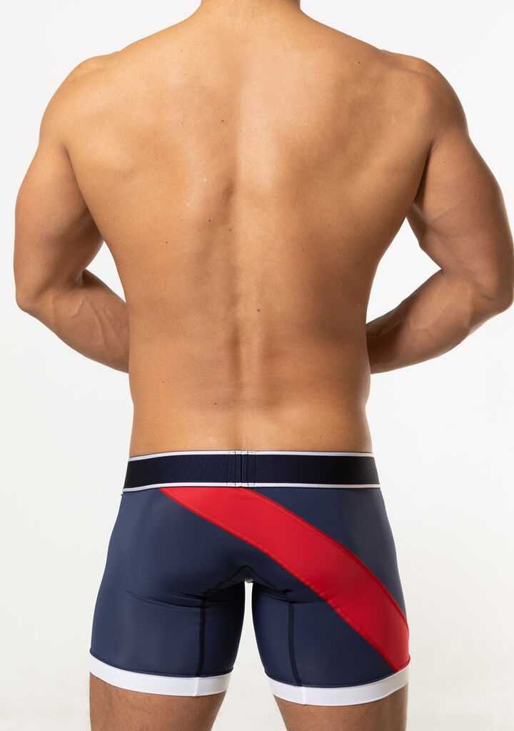 Red Slash Long Boxer,navy, medium image number 3