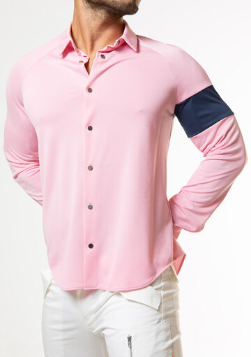 Vivid Line Sleeve Shirt,pink, small image number 2