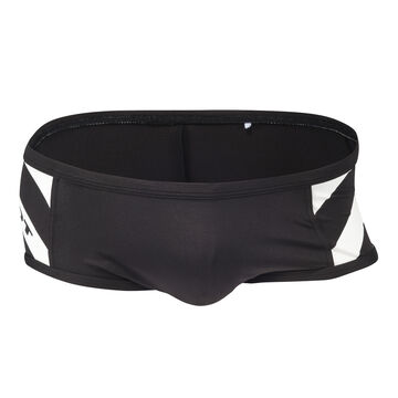 Diagonal Line & Logo Swim Boxer,black, small image number 0