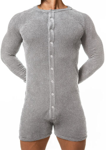 Pile Union Suit,gray, small image number 1