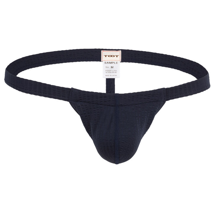 Seersucker Jersey Thong,navy, medium image number 0